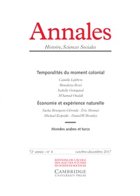 Annales. Histoire, Sciences Sociales, n°4, 2017