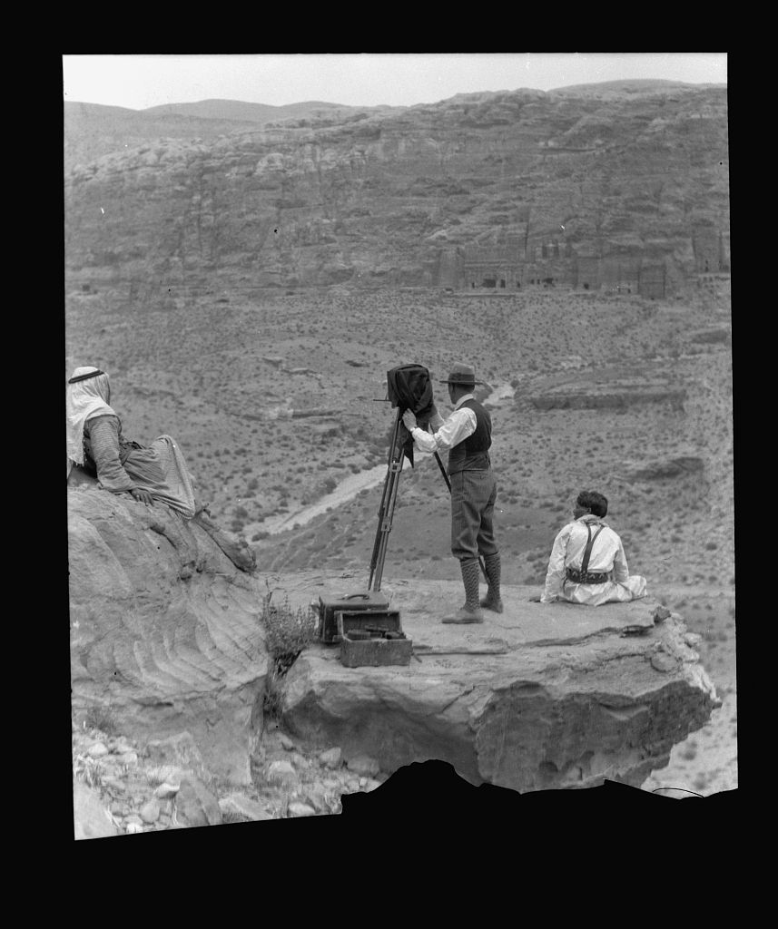 Matson photographing in Petra, 1934